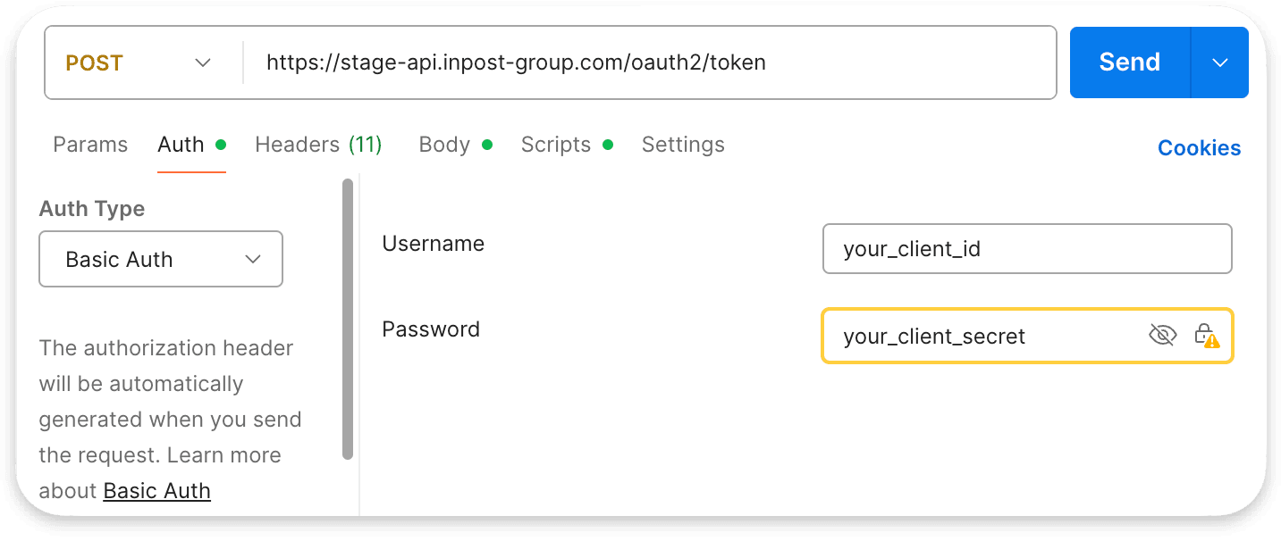 Generate an access token from Postman